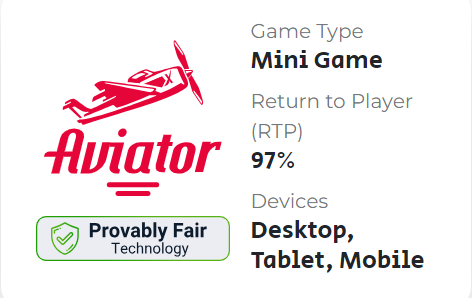 game type, RTP, provably fair, devices.